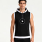 Cotton Hooded Sweatshirt - Gym Tank Tops - Casual Sleeveless Hoodie Vest Coat (TM7)(TM5)
