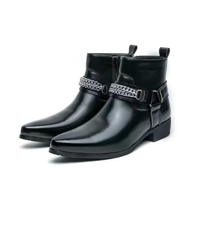 Men's Cap Toe Ankle Lace-up Dress Motorcycle Boots - Leather Zipper Booties (MSB2)(MSF6)(MSB3)(MSB5)(MSC1)(F13)