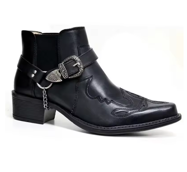 Men's Cap Toe Ankle Lace-up Dress Motorcycle Boots - Leather Zipper Booties (MSB2)(MSF6)(MSB3)(MSB5)(MSC1)(F13)