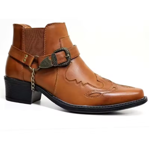 Men's Cap Toe Ankle Lace-up Dress Motorcycle Boots - Leather Zipper Booties (MSB2)(MSF6)(MSB3)(MSB5)(MSC1)(F13)