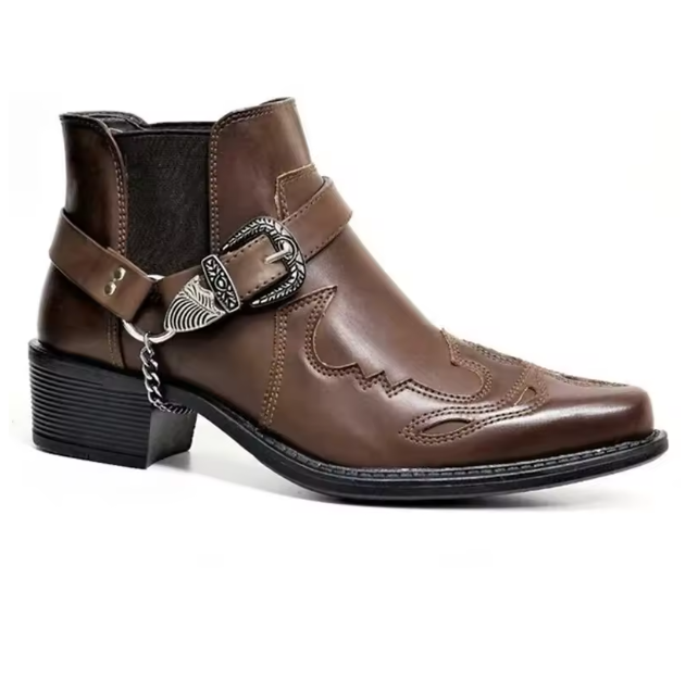 Men's Cap Toe Ankle Lace-up Dress Motorcycle Boots - Leather Zipper Booties (MSB2)(MSF6)(MSB3)(MSB5)(MSC1)(F13)