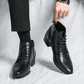 Men's Cap Toe Ankle Lace-up Dress Motorcycle Boots - Leather Zipper Booties (MSB2)(MSF6)(MSB3)(MSB5)(MSC1)(F13)