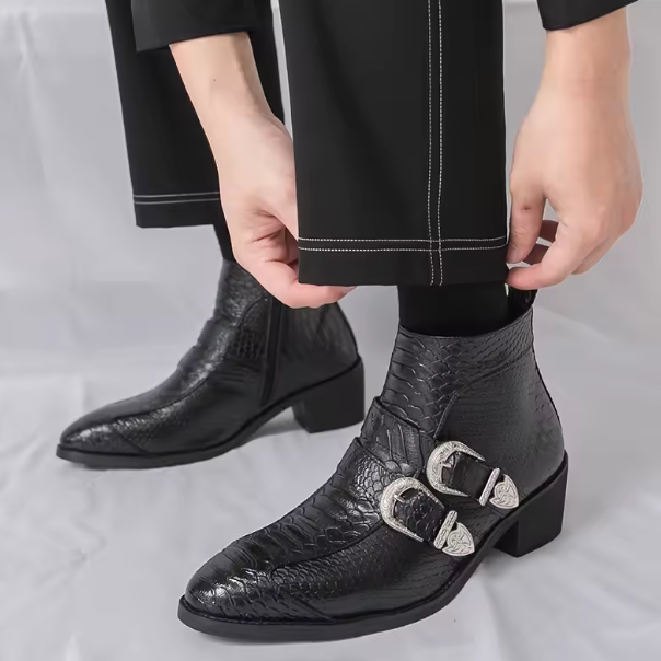 Men's Cap Toe Ankle Lace-up Dress Motorcycle Boots - Leather Zipper Booties (MSB2)(MSF6)(MSB3)(MSB5)(MSC1)(F13)