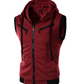 Cotton Hooded Sweatshirt - Gym Tank Tops - Casual Sleeveless Hoodie Vest Coat (TM7)(TM5)