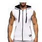 Cotton Hooded Sweatshirt - Gym Tank Tops - Casual Sleeveless Hoodie Vest Coat (TM7)(TM5)