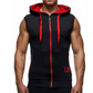 Cotton Hooded Sweatshirt - Gym Tank Tops - Casual Sleeveless Hoodie Vest Coat (TM7)(TM5)