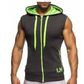 Cotton Hooded Sweatshirt - Gym Tank Tops - Casual Sleeveless Hoodie Vest Coat (TM7)(TM5)