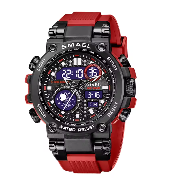 Men Watches 2019 Luxury Brand Smael Digital Wristwatches Men Clock Army Green Waterproof Dual Time 8014 Sport Watches Military