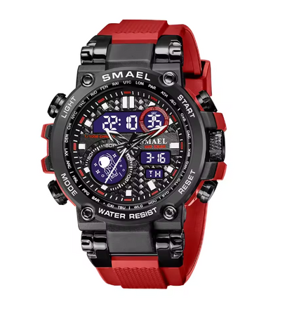 Men Watches 2019 Luxury Brand Smael Digital Wristwatches Men Clock Army Green Waterproof Dual Time 8014 Sport Watches Military