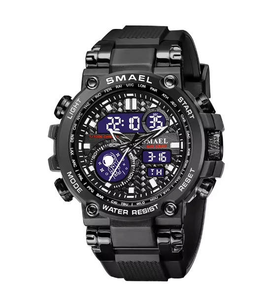Men Watches 2019 Luxury Brand Smael Digital Wristwatches Men Clock Army Green Waterproof Dual Time 8014 Sport Watches Military