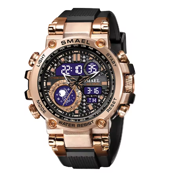 Men Watches 2019 Luxury Brand Smael Digital Wristwatches Men Clock Army Green Waterproof Dual Time 8014 Sport Watches Military