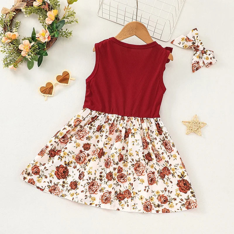 Dress For Kids 1 - 6 Years old Birthday Style Fashion Cute Butterfly Sleeve Floral Princess Casual Dresses Ootd For Baby Girl