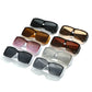 ZLY 2023 New Fashion Square Sunglasses Men Women Oversized PC Gradients Lens Trending Logo Frame Y2K Travel Hiking Style UV400