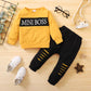2PCs Fashion Infant Spring Sports Clothes; Baby Boy Clothes Toddler Boy Outfit Suit Letter Printing Long Sleeve Top + Pants