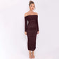 Off-shoulder Long Sleeve Sexy Maxi Dress For Women Autumn New Strapless Backless