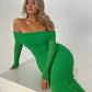 Off-shoulder Long Sleeve Sexy Maxi Dress For Women Autumn New Strapless Backless