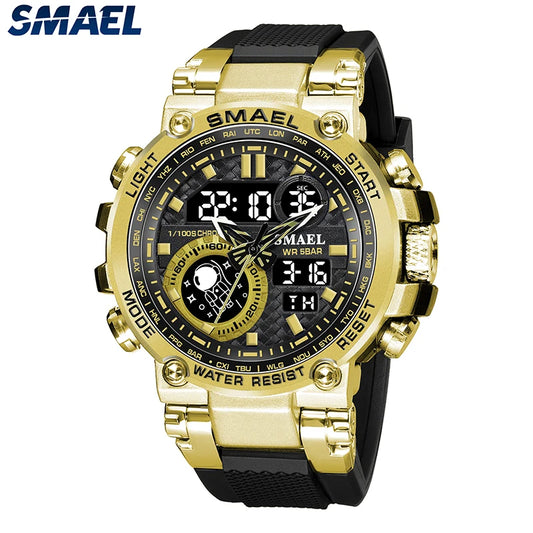 Smael Sports Watch Men Military Watch Digital Quartz 8093 Men Watch Waterproof 50M Swimming Alock Clock Army Men Wristwatches