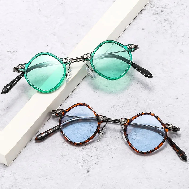 ZLY 2022 New Fashion Round Sunglasses Women Men Gradients Lens Alloy Metal Frame Slender Type Luxury Brand Designer Sun Glasses