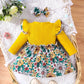 Dress For Kids 3 -24 Months Birthday Ruffles Long Sleeve Cute Floral Princess Formal Dresses Ootd For Newborn Baby Girl