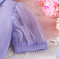 Clothing Set For Kid Girl 4-7 Years old Lace Sleeve Button Blouse Purple Tulle Skirt Summer Outfit For Baby Girl