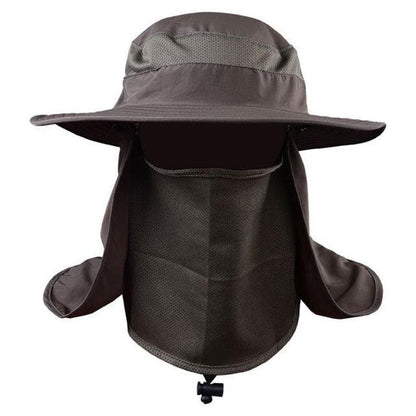 Unisex Outdoor Fishing Hat - Quick Dry Hiking Hat UV Protection Wind Proof Face Neck Flap Sun Cap Hats (2U102)