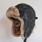 Winter Hat - Pilot Aviator Bomber Trapper Hat - Faux Fur Leather Snow Cap With Ear Flaps (MA8)(F103)