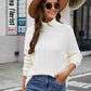 Openwork Turtleneck Rib-Knit Sweater