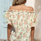 Floral Frill Trim Off-Shoulder Blouse
