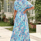 Multicolored V-Neck Maxi Dress