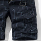 Printed Belted Cargo Shorts