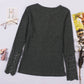 Crochet Lace Hem Sleeve Button Top