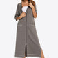 Zip Up Slit Night Dress with Pockets