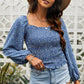 Floral Smocked Balloon Sleeve Top