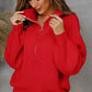 Half-Zip Lantern Sleeve Sweater