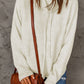 Drawstring Cowl Neck Ribbed Trim Sweater