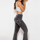 Two-Button Flare Jeans