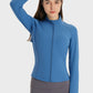 Zip Up Thumbhole Sleeve Sports Jacket with Pockets