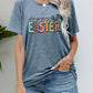 HAPPY EASTER Graphic Round Neck Tee Shirt