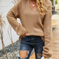 Rib-Knit V-Neck Tunic Sweater