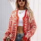 Zebra Print Button Down Cardigan