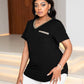 Plus Size Glitter V-Neck Short Sleeve Tee Shirt