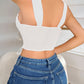 Lace Up Hem Detail Sweetheart Neck Cropped Tank