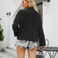 Rib-Knit Dropped Shoulder Mock Neck Sweater