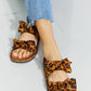 Forever Link Fiercely Feminine Leopard Bow Slide Sandals