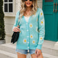 Daisy Pattern Button Front Cardigan