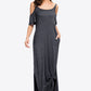 Cold-Shoulder Split Maxi Dress with Pockets