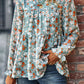 Floral Flounce Sleeve Tiered Blouse