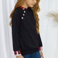 Girls Plaid Decorative Button Hoodie with Pockets