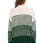Color Block Turtleneck Knit Pullover