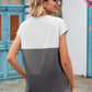 Color Block Round Neck Short Sleeve Tee